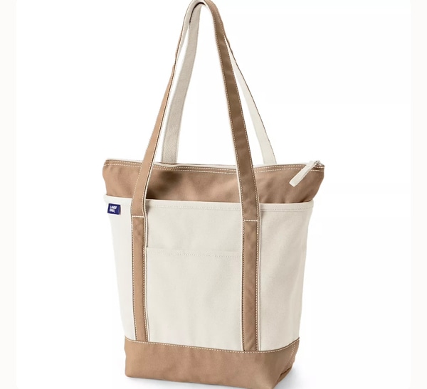 Medium 5 Pocket Open Top Canvas Tote Bag | Lands' End
