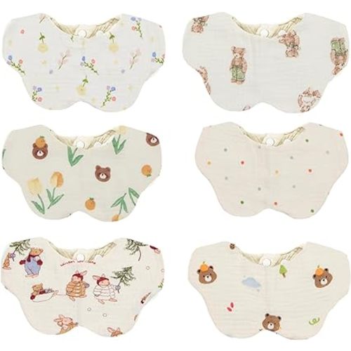 ROMASA Muslin Baby Bibs,Cotton Baby Bandana Drool Bibs for Child,Absorbent Newborns Infant Burp Cloths for Teething Drooling