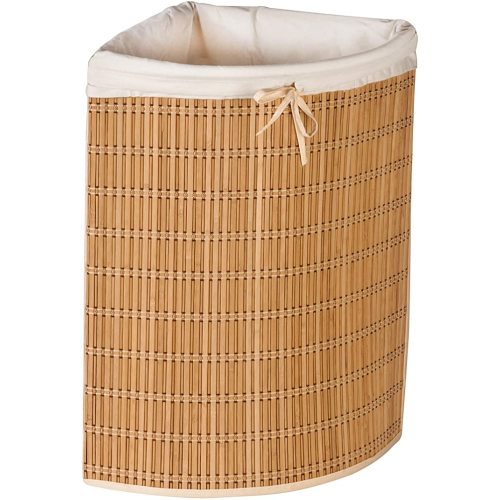 Honey Can Do Bamboo Wicker Corner Hamper