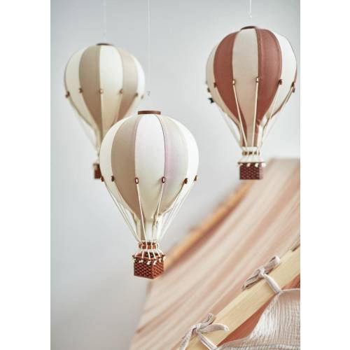 Hot Air Balloon Beige - Cream Personalized with Custom Letter | Nursery Wall Decor | Baby Shower Gift | First Birthday | Christening