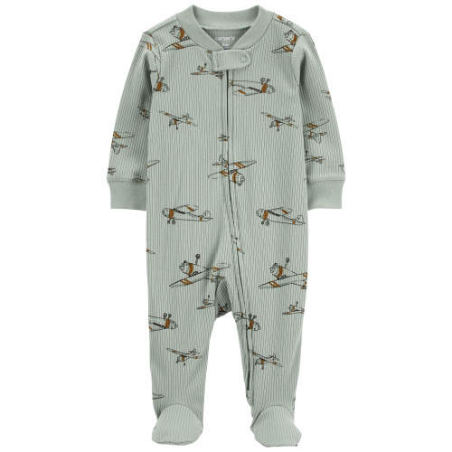Baby Airplane 2-Way Zip Sleep & Play - 9M - Style,Olive