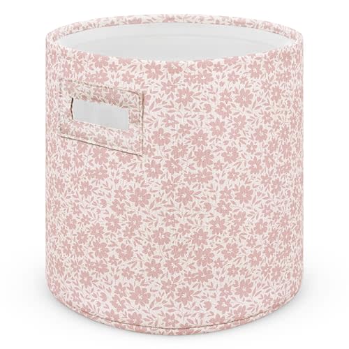 Sorrel + Fern Nursery Storage Basket (Antique Rose), Soft Collapsible Fabric Toy Bin, Magic Forest-Inspired Organizer for Playroom or Nursery, Gender-Neutral Decor, 13 × 13 Inches