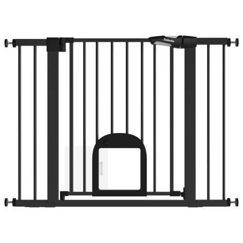 Babelio Upgraded Baby Gate with Cat Door – Auto-Close & Adjustable Fit