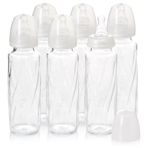 Evenflo Feeding Vented + BPA-Free Glass Baby Bottles - 8oz, 6ct