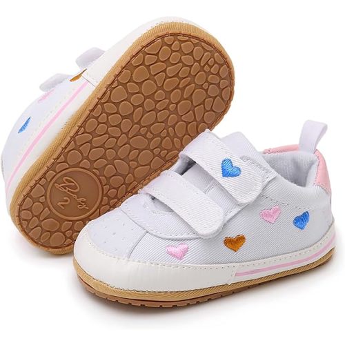 SOFMUO Baby Boys Girls Sneakers High Top Ankle PU Leather Non-Slip Moccasins Soft Rubber Sole Infant Booties Toddler Uniform Dress Shoes