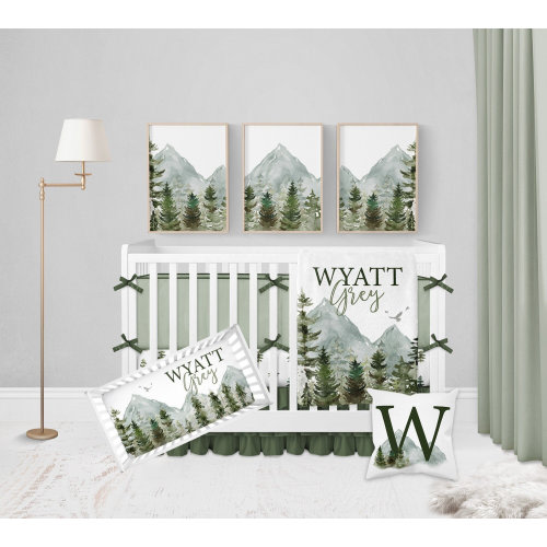 Mountain Crib Bedding Set Boy, Baby Boy Crib Bedding Set, Forest Nursery Decor Boy, Baby Bedding Crib Sets Boy, Woodland Nursery Bedding Boy