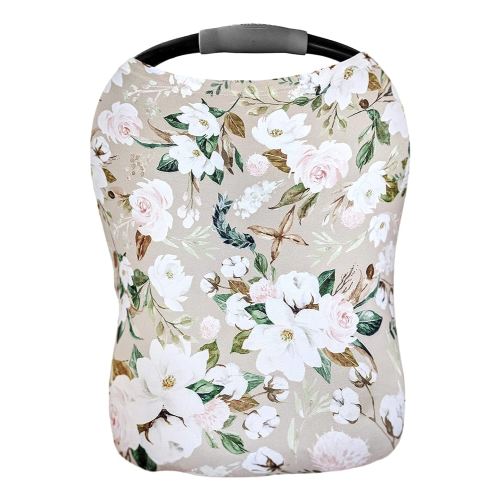 Premium Soft, Stretchy, and Spacious 4 in 1 Multi-Use Cover for Nursing, Baby Car Seat, Stroller, Scarf, and Shopping Cart - Best Gifts by Pobibaby (Belle)