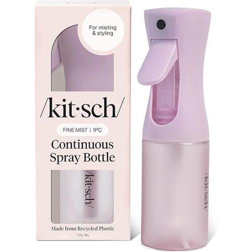 Kitsch Spray Bottle for Hair - Continuous Water Mister with Ultra Fine Mist for Hairstyling, Barbers, Salons, Cleaning, Plants, Versatile Spray Bottles - Made from Recycled Plastic - Sheer Violet, 5oz