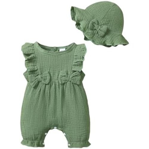 SUNNY PIGGY Newborn Baby Girl Clothes Baby Girl One Piece Romper Fall Winter Long Sleeve with Hat Sets Cute Infant Outfits