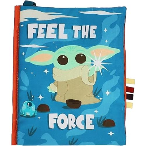 Kids Preferred Star Wars: THE Mandalorian Grogu Deluxe Soft Book - with Crinkle Pages, Teether, On-the-Go Clip, Sensory Textures, Ages 0+