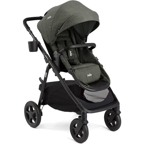 Ginger 4-in-1 Convertible Pramette and Stroller, Height Adjustable seat, All-Wheel Suspension, Extra Storage – for Newborns and Toddlers (Evergreen)