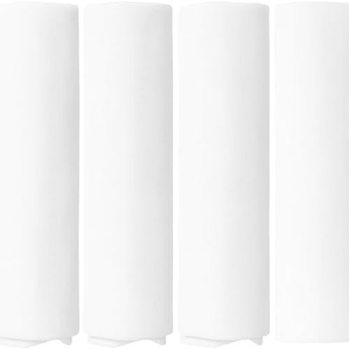 100% Muslin Swaddle Blankets, Baby Receiving Blankets for Newborn, Unisex, Soft, Warm and Cozy, Pack of 4, Size 47 x 47 Inches, Gift for Mom – White