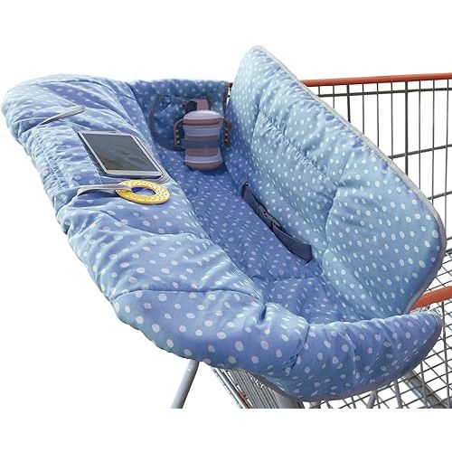 Suessie Shopping Cart Cover and High Chair Cover, Blue Dots