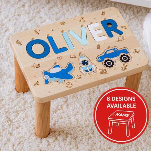 Personalized Name Puzzle Stool