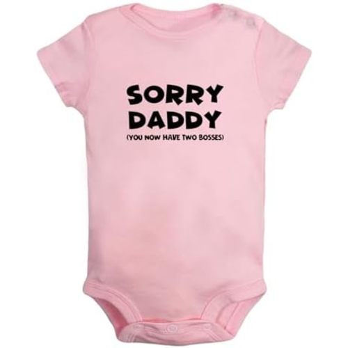 iDzn Baby Unisex Sorry Daddy You Now Have Two Bosses Funny Romper Newborn Bodysuit Infant Jumpsuit Kids Graphic Outfits