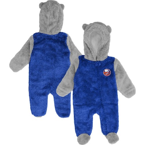 Newborn & Infant New York Islanders Royal Game Nap Teddy Fleece Bunting Full-Zip Sleeper