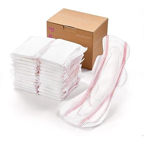 Premium Postpartum Pads with Wings Extra Long Maternity Pads Large Maximum Absorbency Post-partum Incontinence Pads Ultra Soft Heavy Flow Secure Leak Protection After Birth Pads, 24 Count