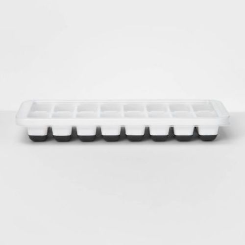 Ice Cube Tray - Brightroom™: 16-Cavity, Dishwasher-Safe, Gray & White, Freezer Mold