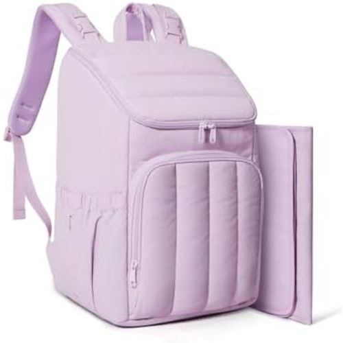 BAGSMART Diaper Bag Backpack, Large Baby Diaper Bag, Quilted Puffy Baby Bag for Mom with Quick-access Insulated Pockets, Lightweight Versatile Travel Backpack