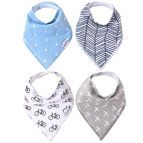Copper Pearl Baby Bandana Bibs - 4 Pack Soft Cotton Baby Bibs for Drooling and Teething, Absorbent Drool Bibs for Baby Boy, Adjustable to Fit Newborns to Toddlers, Tons of Styles (Cruise Set)