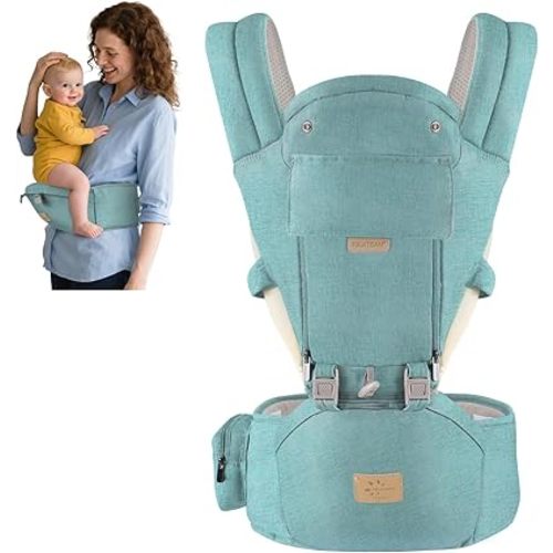 FRUITEAM Safety-Certified Baby Carrier with Hip Seat Newborn to Toddler