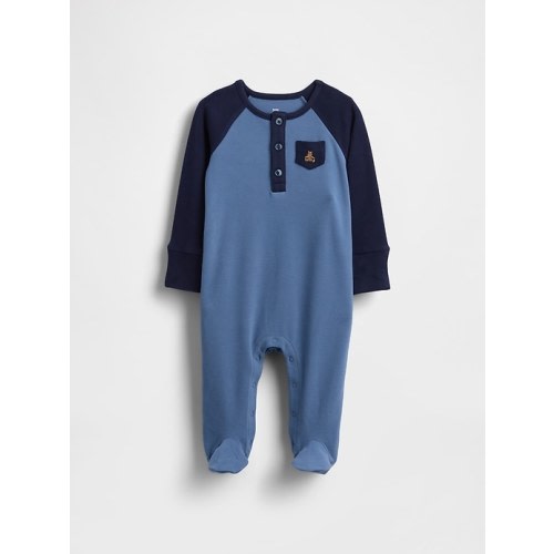 Baby Softspun Colorblock Henley Footed One-Piece