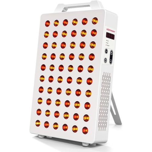 Red Light Therapy, 630nm 660nm 810nm 830nm 850nm Red Near Infrared Light Device with 60 Dual Chip Clinical Grade LEDs, Remote Control, Timer for Face, Body, Skin, Pain Relief, BO-300 (White)