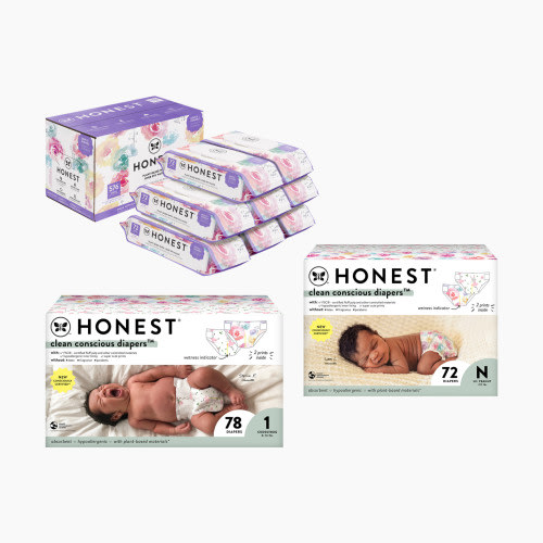 The Honest Company Newborn Diapers & Wipes Starter Bundle - Pink