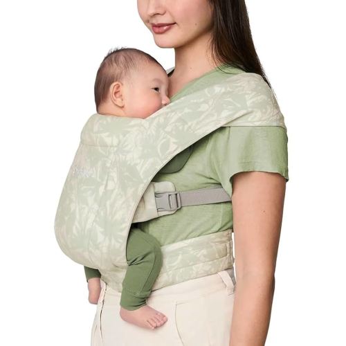 Ergobaby Embrace Baby Sling Carrier Newborn to Toddler - Breathable Baby Carriers for Summer - Sling Wrap Carrier with Hip Seat - Cozy Newborn Essentials (7-25 Pounds), Ponte Knit, Sage Meadows