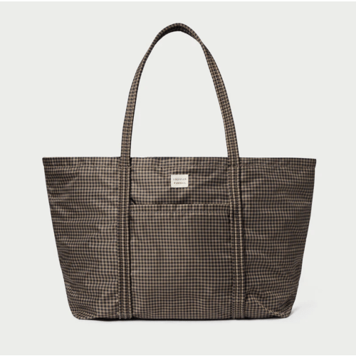 Dina Brown/Black Check Travel Tote | Tote | Handbag
