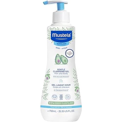 Mustela Baby Gentle Cleansing Gel - Baby Hair & Body Wash - with Natural Avocado fortified with Vitamin B5 - Biodegradable Formula & Tear-Free - 1 or 2-Pack - Various Sizes