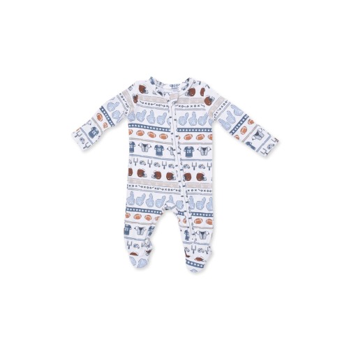 Football Stripe Two-Way Zip Footie