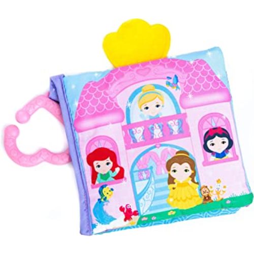 KIDS PREFERRED Disney Baby - Disney Princess Soft Book with Teether Toy & Crinke Pages - Picture Book for Newborns