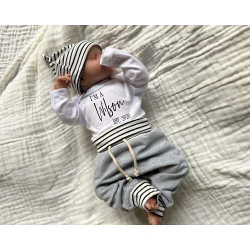 PERSONALIZED NEWBORN BOY Coming Home Outfit /baby shower gift/photo outfit /baby boy coming home outfit/ new to the crew
