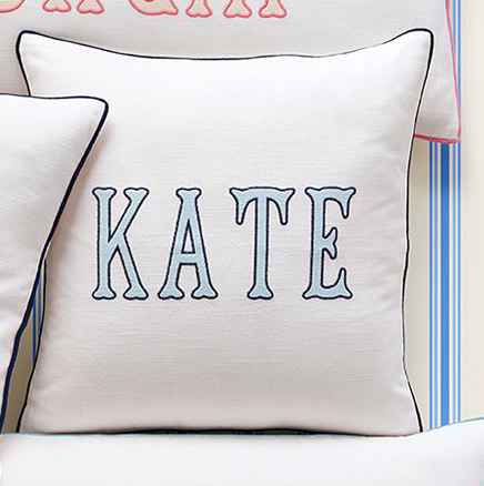 Bespoke Embroidered Pillow + Pillow Insert | Mark and Graham