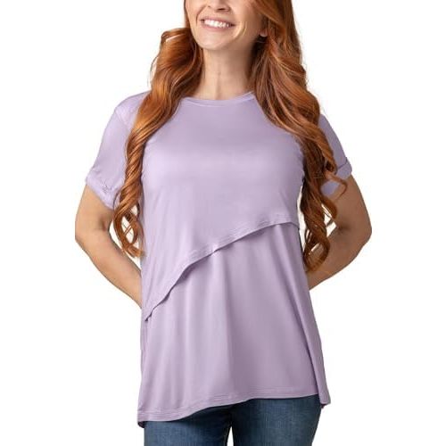 Kindred Bravely Asymmetrical Nursing T-Shirt | Maternity Top for Breastfeeding, Pumping