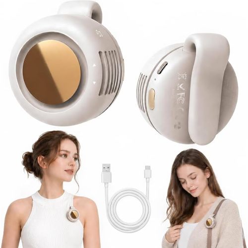 2Pack Portable Clip-On Fan for Shirt, 2.8 oz Lightweight Palm-Size Mini Fan