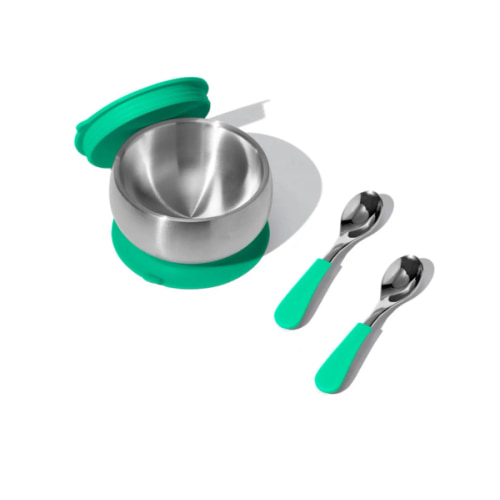 Avanchy | Stainless Steel Baby Bowl Bundle - BLW Suction Feeding Bowl