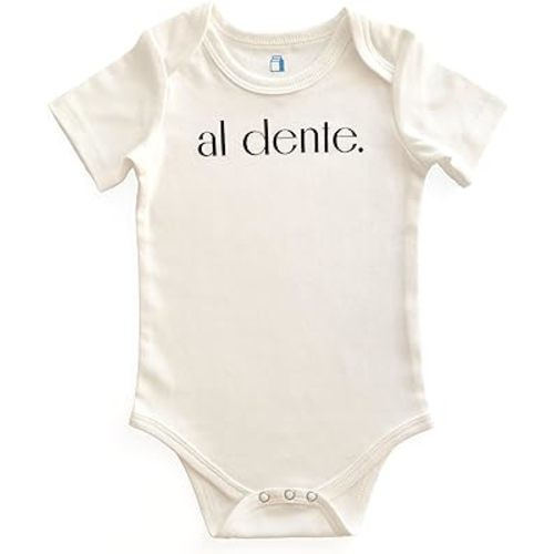 BlueMilk Studio Inc. Al Dente Bodysuit | Cotton Short Sleeve One Piece Bodysuit Jumpsuit Italian Foodie Pasta Shower Gifts
