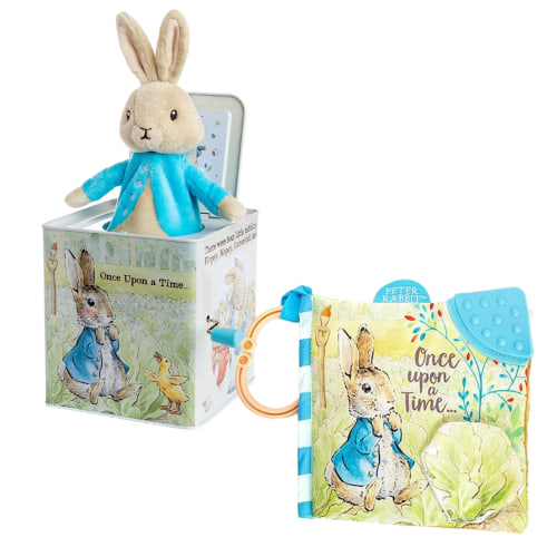Peter Rabbit Toy Bundle | Jack in the Box with Soft Sensory Book - ZukaBaby