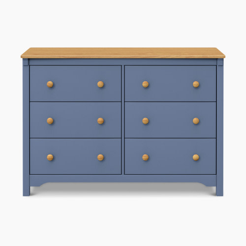 daVinci Shea 6-Drawer Dresser - Cove Blue/Honey