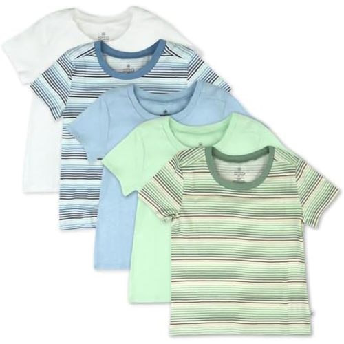 HonestBaby unisex-baby 5-pack Short Sleeve T-shirts 100% Organic Cotton