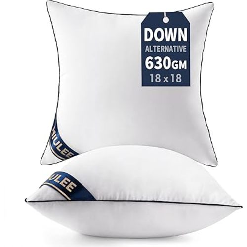 MIULEE 18x18 Pillow Inserts Set of 2 Throw Pillows 18 Inch Premium Down Alternative Pillow Inserts Decorative Pillow Stuffer for Sofa, Couch (18x18 inch, Set of 2)