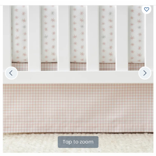 Ditsy Gingham Classic Cool Organic Cotton Percale Tailored Crib Skirt