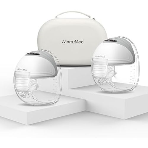 Wearable Breast Pumps (Model S21), Lightweight Rechargeable Electric Breast Pump with 3 Modes & 12 Suction Levels, Portable Breastfeeding Device with Carrying Case