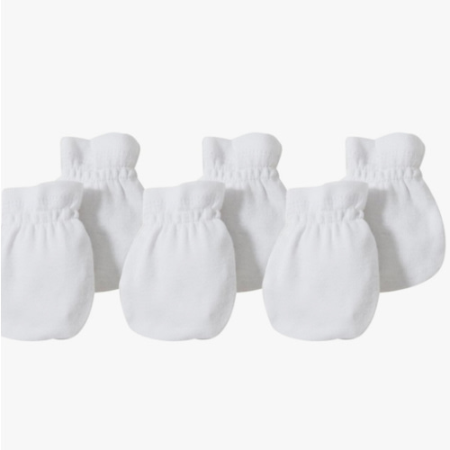 Burt's Bees Baby Baby Girls' Mittens, No-Scratch Mitts, 100% Organic Cotton, Set of 3