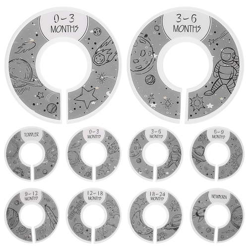 JMXIANG 8pcs Baby Closet Dividers Plastic Baby Closet Organizer Baby Clothes Size Age Dividers Baby Supplies