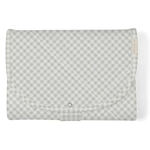 Makemake Organics Organic Portable Changing Pad GOTS Certified Organic Cotton Fill Portable Diaper Changing Mat Diaper Clutch Changing Station Kit Compact Travel Pad (33"x34", Weaves)