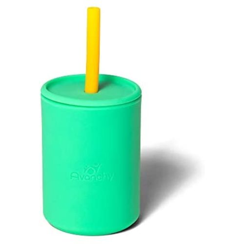 Avanchy MINI SMALL Silicone Cup Green - Baby Cup - Baby Dishes Set - Infant Dish Set - First Foods Dishes - Natural Cup - Baby Shower Gifts