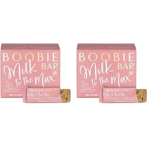 Boobie Bar Superfood for Lactation and Breastfeeding 1.7 Ounce Bars, Oatmeal Chocolate Chip, 6 Count (Pack of 2)